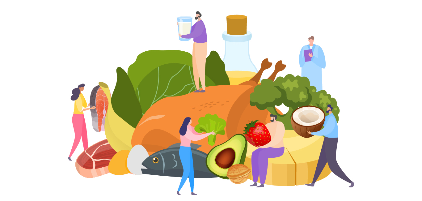 people arranging foods rich in good fats