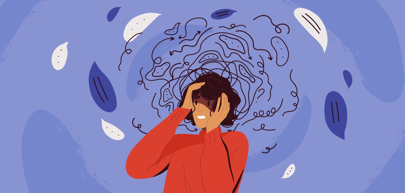 Illustration of a person having a panic attack