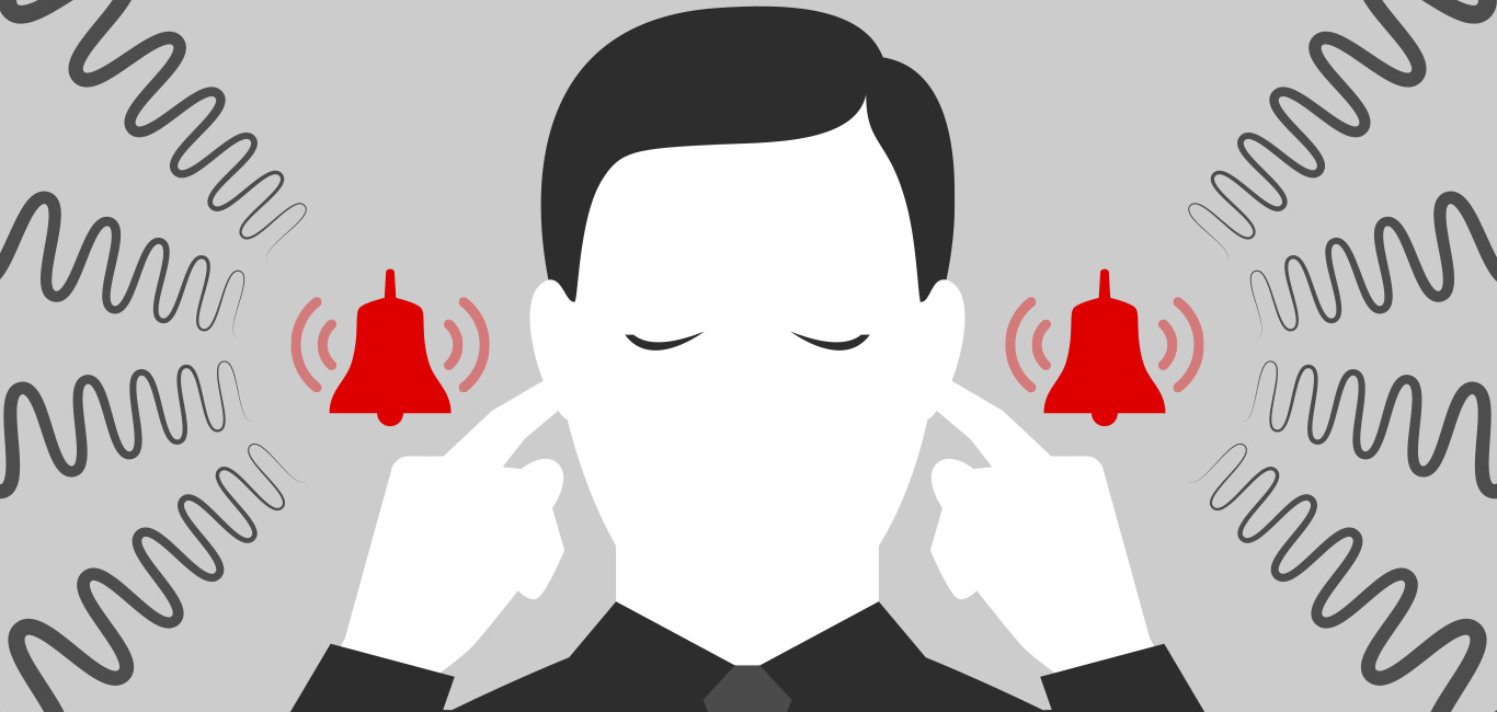 Illustration of a person blocking their ears to cut out noise 