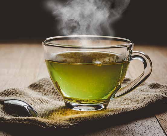 Green tea aids in weight loss, when combined with a proper diet and regular exercise