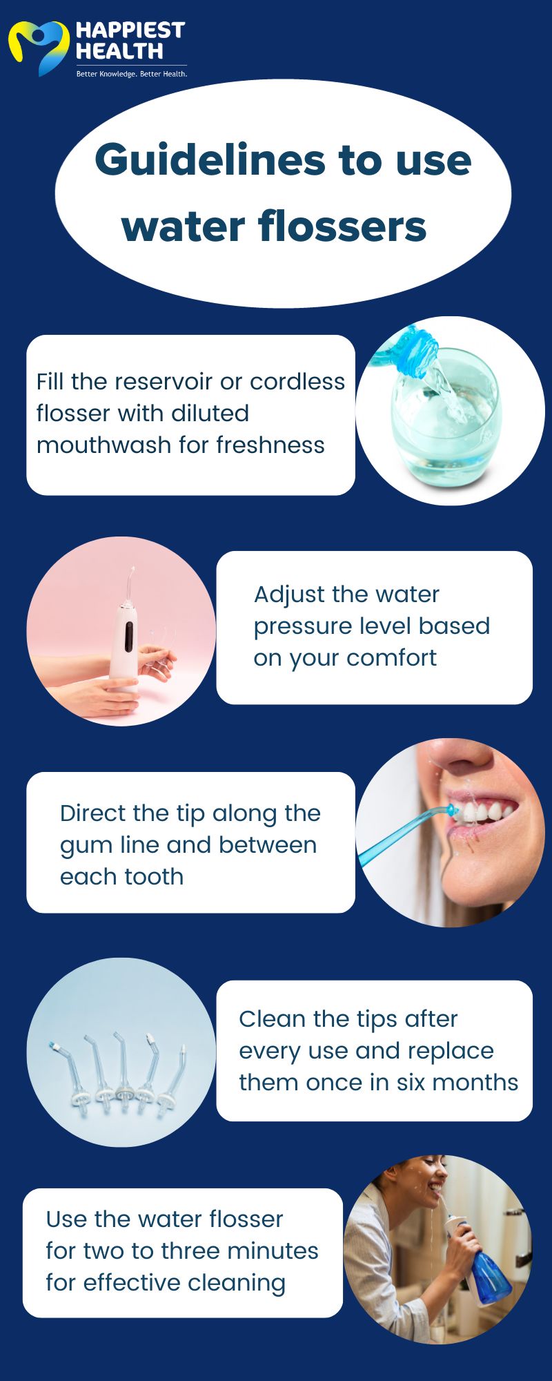 Guidelines to use water flossers  