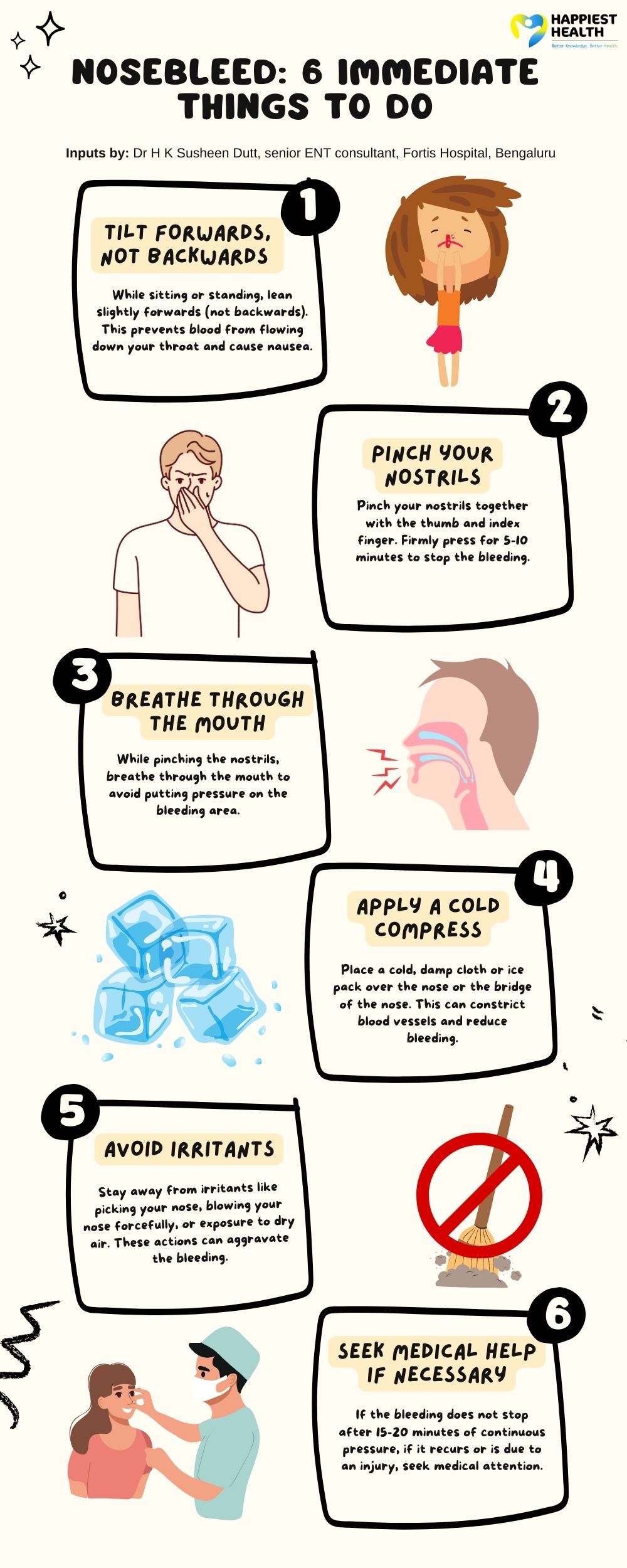 6 immediate steps to take for nosebleed